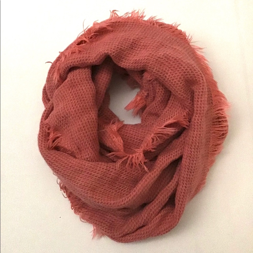 New Infinity Loop  Pink Blush Fringe Scarf